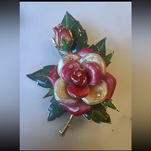 RARE Joan Rivers Classic Collection American Rose Gold Tone Brooch HARD to FIND